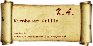 Kirnbauer Atilla névjegykártya